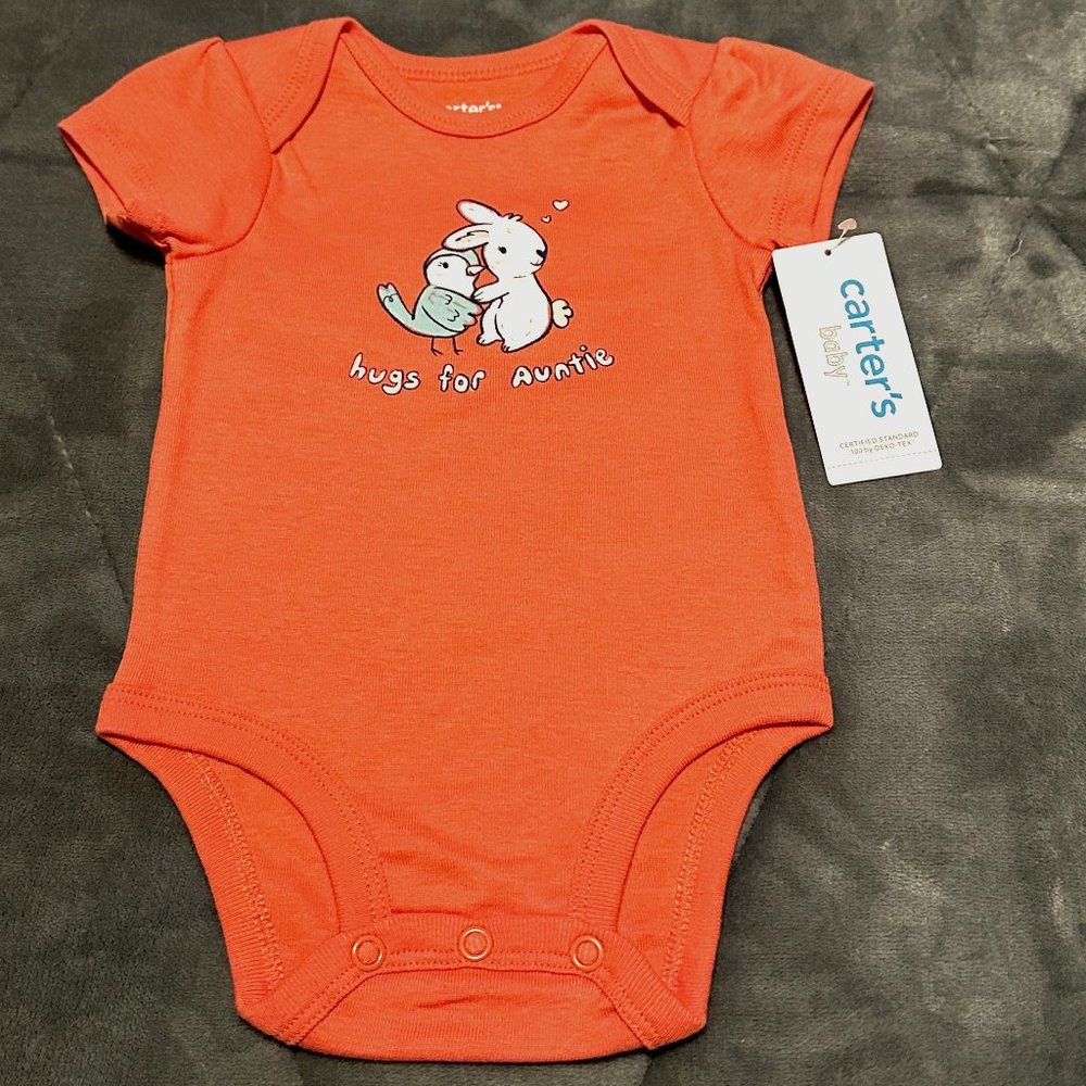 Carter's Baby Onsie NWT Size 3 Months Easter Bunny Auntie